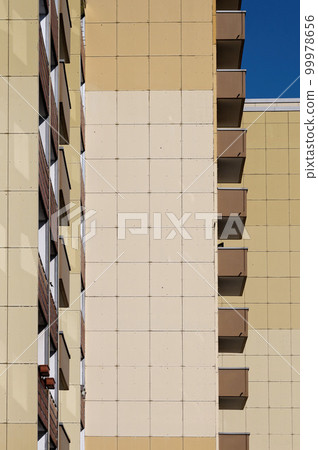 high-rise with dark brown balconies high-rise with dark brown balconies 99978656