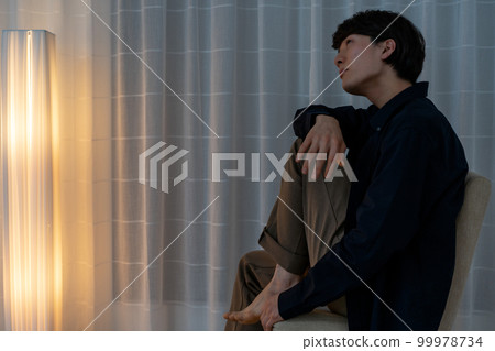 man thinking at night 99978734