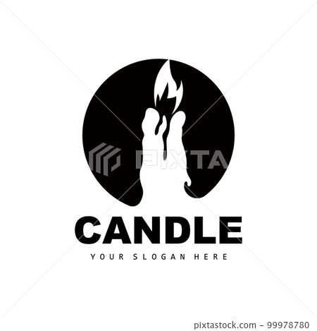 Candle Logo, Elegant Romantic Candle Light Dinner Flame Light Design, Traditional Spa Candle Vector Candle Logo, Elegant Romantic Candle Light Dinner Flame Light Design, Traditional Spa Candle Vector 99978780