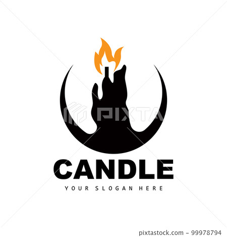 Candle Logo, Elegant Romantic Candle Light Dinner Flame Light Design, Traditional Spa Candle Vector Candle Logo, Elegant Romantic Candle Light Dinner Flame Light Design, Traditional Spa Candle Vector 99978794