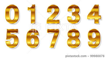 數字金色字母圖標 99980878