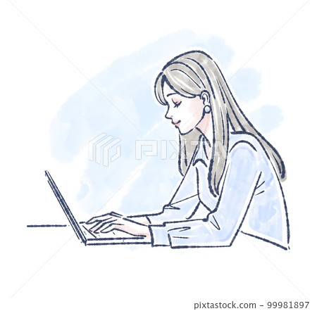 Female illustration material Female illustration material 99981897