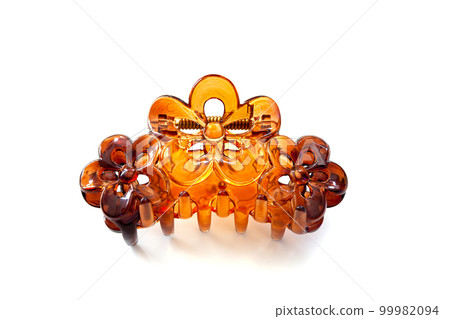 髮飾，龜甲設計髮夾（髮夾）白色背景 99982094