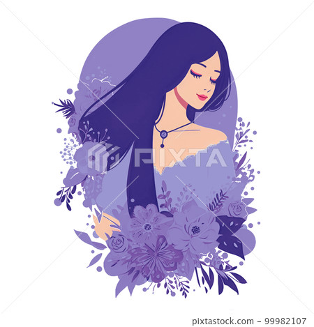 Female illustration material Female illustration material 99982107