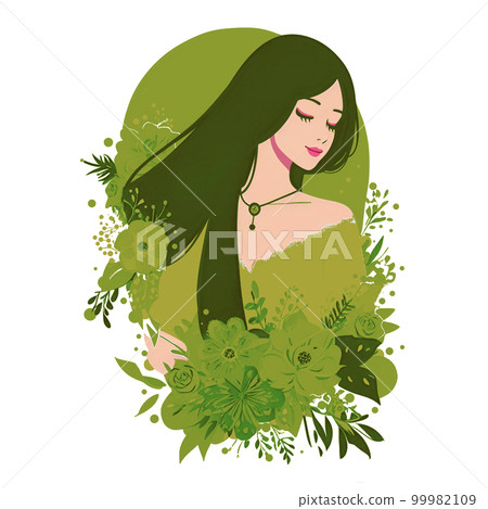 Female illustration material Female illustration material 99982109