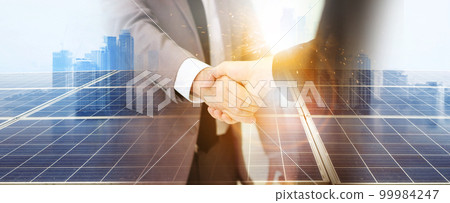 engineer working at solar farm 99984247