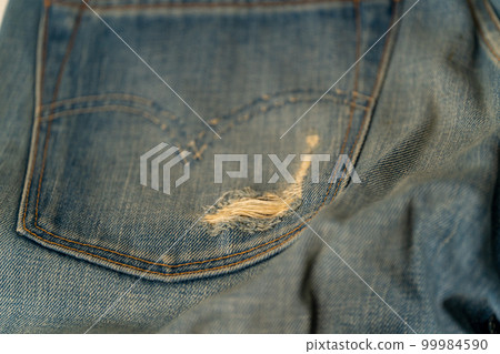 LEVI'S501XX VINTAGE 1955 再版背面口袋磨損損壞 99984590