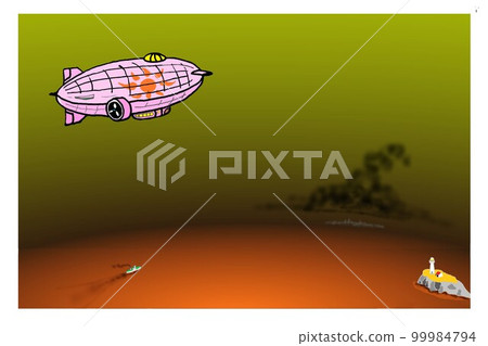 the airship goes to the planet 99984794