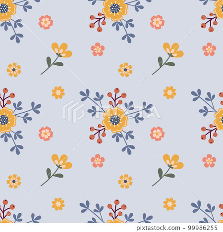 Cute floral vector seamless pattern Cute floral vector seamless pattern 99986255