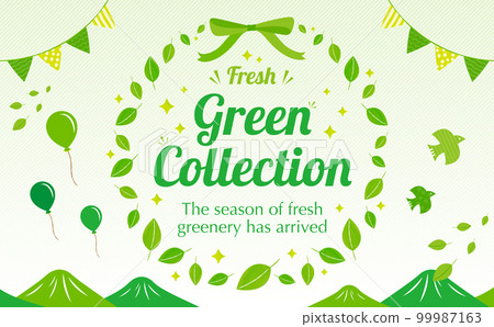 Cute fashionable simple vector frame with copy space for leaf, green, fresh green, and eco image Cute fashionable simple vector frame with copy space for leaf, green, fresh green, and eco image 99987163