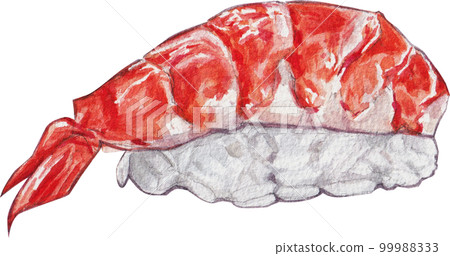 Sushi sasemi Japanese food watercolor png element 99988333