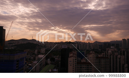 首爾的春晚景色展開 首爾的春晚景色展開 99988800