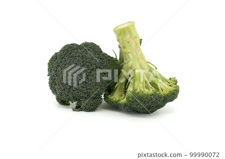 Raw broccoli isolated on white background Raw broccoli isolated on white background 99990072