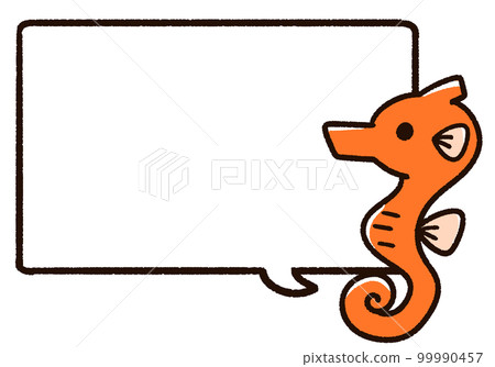 可愛的海馬和講話泡泡 99990457