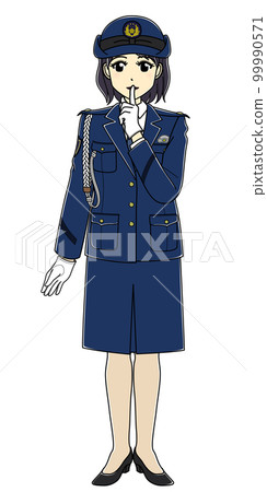 擺姿勢的女警官(全身) 擺姿勢的女警官(全身) 99990571