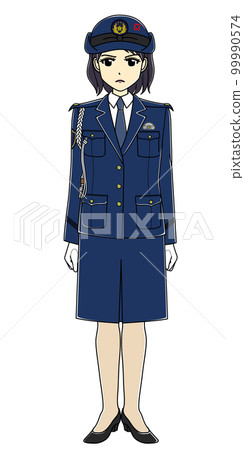 表情憤怒的女警官(全身) 表情憤怒的女警官(全身) 99990574