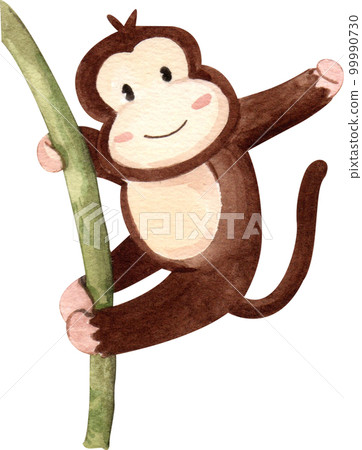 Zoo animal cartoon watercolor png element 99990730