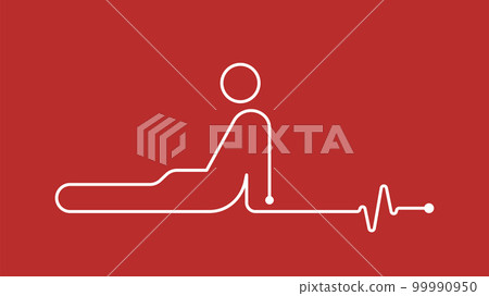 Upward yoga pose exercise cardiogram icon sign Upward yoga pose exercise cardiogram icon sign 99990950