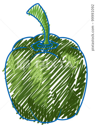 Capsicum pencil colour child scribble style 99991092
