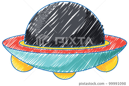 UFO pencil colour child scribble style 99991098