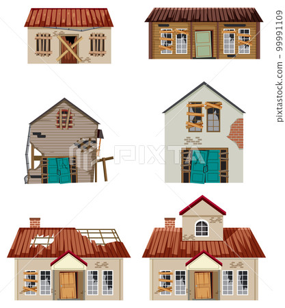 Set of old abandoned house Set of old abandoned house 99991109
