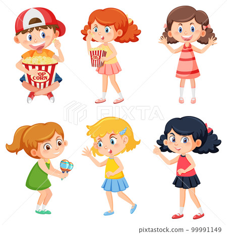 Set of cute children cartoon character Set of cute children cartoon character 99991149