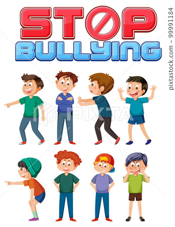 Set of kid cartoon character bullying 99991184