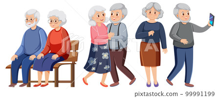 Set of old people characters Set of old people characters 99991199