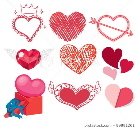 Set of red heart 99991201