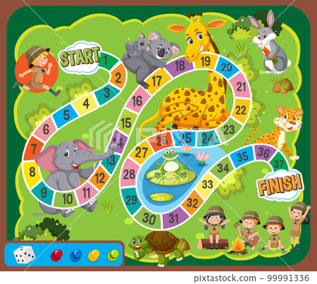 Simple board game for children template 99991336