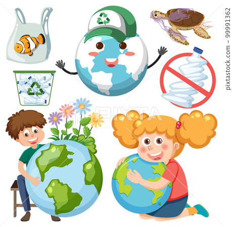 Save the earth graphics and icons collection Save the earth graphics and icons collection 99991362