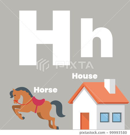 Cute children ABC alphabet flashcard words with the letter H Cute children ABC alphabet flashcard words with the letter H 99993580