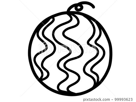 Watermelon hand-drawn illustration monochrome 99993623