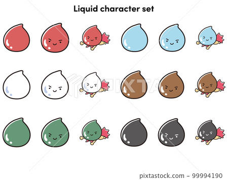 Drop character set (moisture, sweat, tears, moisture, blood, beauty cream, etc.) character 99994190