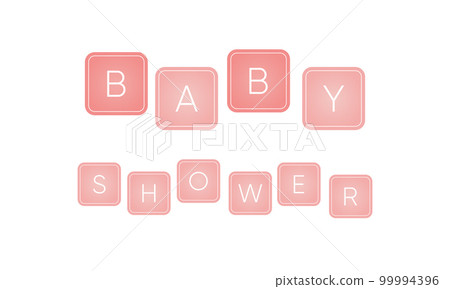 Baby shower text banner on white background. It s a girl. 99994396