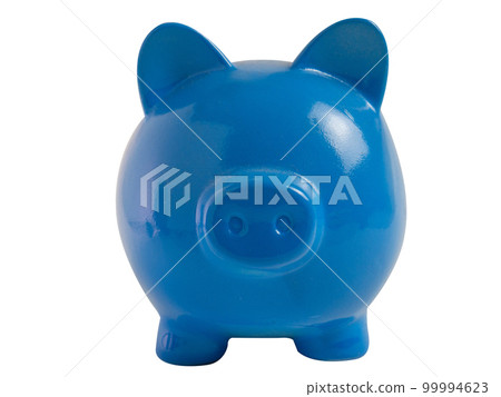 The blue piggy bank on white background  isolation image for earn or saving concept 99994623
