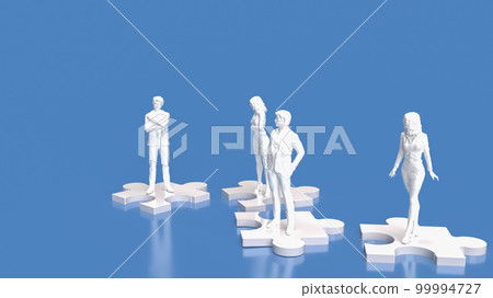 The people on jigsaw puzzle for business Team concept 3d rendering 99994727