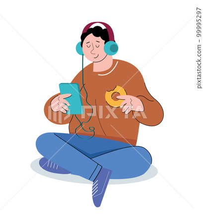 character people listening to music vector illustration character people listening to music vector illustration 99995297