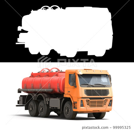 Tank truck perspective view tanker truck Car 3d render on white with alpha 99995325