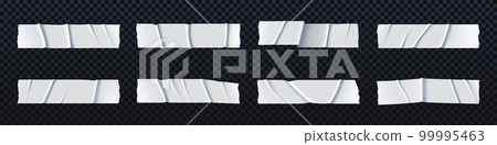 White adhesive tape pieces, sticky paper labels 99995463