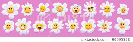 Cute daisy flower character with smiling face 99995538