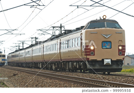 Hokuriku Main Line Mikawa-Kaga Kasama JR West 485 series A04 formation (Kyoto) Raicho 99995938