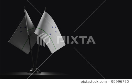 Small national flags of the Mercosur on a black background 99996720