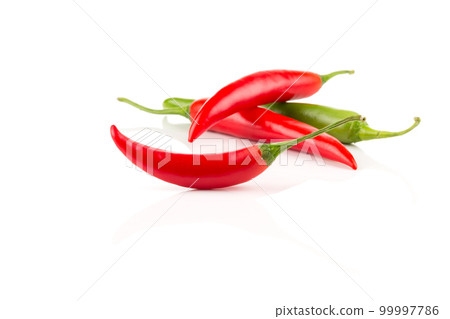 fresh green and red chili pepper fresh green and red chili pepper 99997786