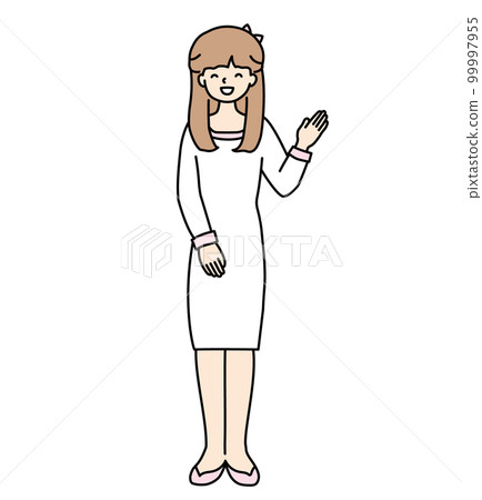 一名身著白衣的女店員帶領 99997955