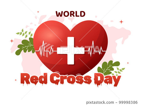 World Red Cross Day on May 8 Illustration to Medical Health and Providing Blood In Hand Drawn for Web Banner or Landing Page Templates 99998386