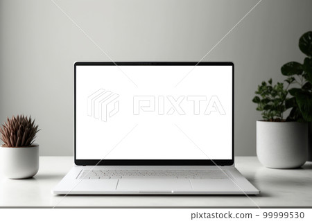 Laptop screen, bright desk, transparent PNG 99999530