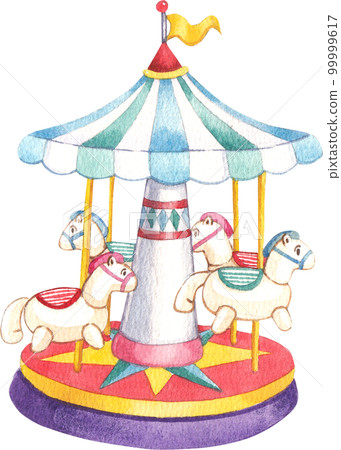 Circus clowns. Cartoon clown comedian juggling, funny clowns nose or jester party circus costume watercolor png element 99999617