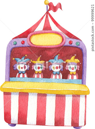 Circus clowns. Cartoon clown comedian juggling, funny clowns nose or jester party circus costume watercolor png element Circus clowns. Cartoon clown comedian juggling, funny clowns nose or jester party circus costume watercolor png element 99999621