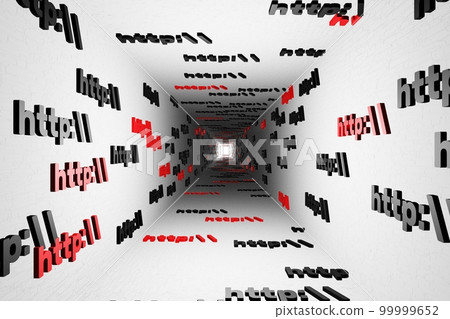 Http symbol sign in white tunnel background 3d render. Hypertext transfer protocol secure web 3 99999652
